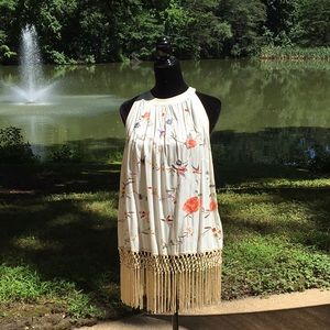 Anthropologie Halter Embroidered